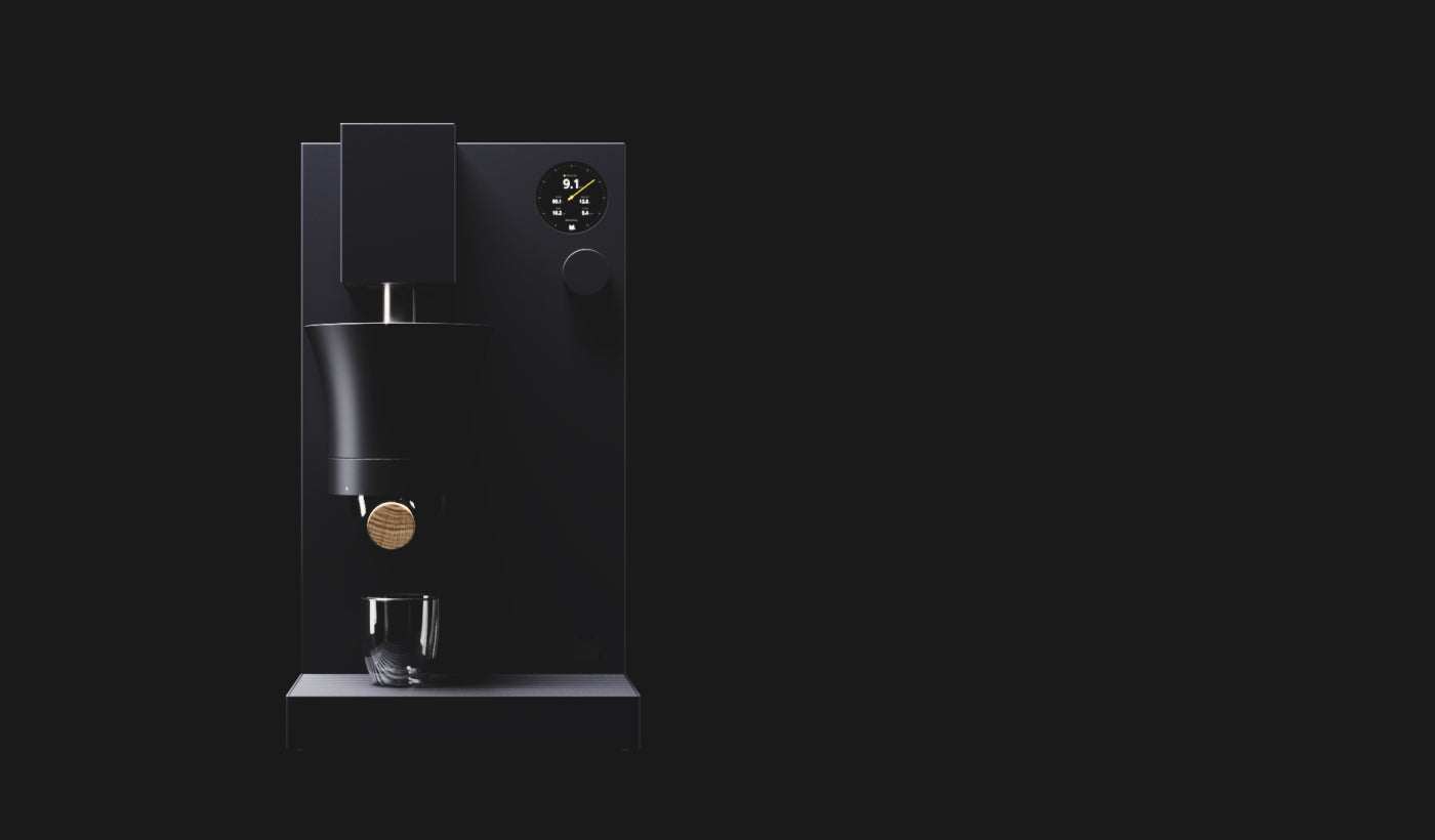 Meticulous espresso machine on a clean bench